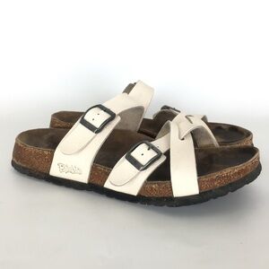 Birkenstock Birkis Beige Criss Cross Nepal Sandals Slip on Shoes Women’s Size 10